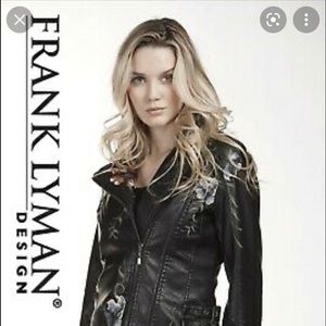 Faux Leather embroidered Motorcycle jacket